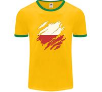 T-Shirt Ringer Con Bandiera Della Polonia Giorno Del Calcio Uomo FotL