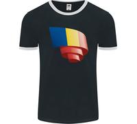 T-Shirt Ringer Con Bandiera Della Romania Per La Giornata Del Calcio Uomo FotL