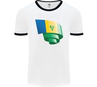 T-Shirt Ringer Con Bandiera Di Saint Vincent E Grenadine Per Uomo