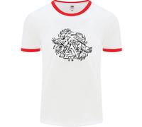 T-Shirt Ringer Con Simbolo Valknut Dei Vichinghi E Corvi Uomo