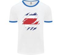 T-Shirt Ringer Della Bandiera Della Costa Rica Per Uomo