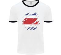 T-Shirt Ringer Della Bandiera Della Costa Rica Per Uomo