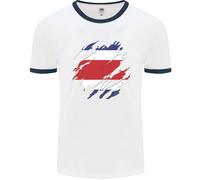 T-Shirt Ringer Della Bandiera Della Costa Rica Per Uomo