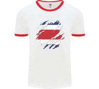 T-Shirt Ringer Della Bandiera Della Costa Rica Per Uomo
