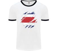T-Shirt Ringer Della Bandiera Della Costa Rica Per Uomo