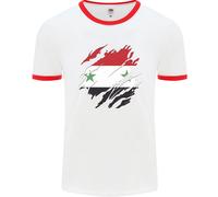 T-Shirt Ringer Della Bandiera Della Siria Giorno Del Calcio Uomo