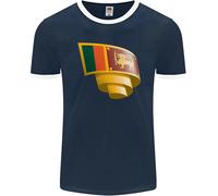 T-Shirt Ringer FotL Con Bandiera Arricciata Del Sri Lanka Uomo