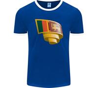 T-Shirt Ringer FotL Con Bandiera Arricciata Del Sri Lanka Uomo