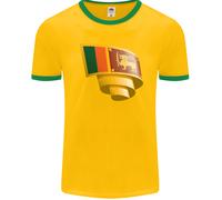 T-Shirt Ringer FotL Con Bandiera Arricciata Del Sri Lanka Uomo