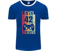 T-Shirt Ringer Livello Up Gioco Uomo 42 Anni Compleanno 42