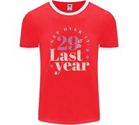 T-Shirt Ringer Uomo 30° Compleanno “29 È L’Ultimo Anno” Fruit of the Loom
