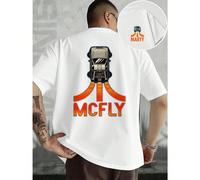 T-shirt Ritorno al futuro (McFly), maglietta da uomo con stampa fronte-retro, alla moda, casual, scollo tondo, 220 g/m², puro cotone (1 pezzo) T-shirt da uomo alla moda in cotone con stampa fronte-ret