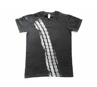 T-Shirt Road Print Uomo Bremsspur Reifen Auto Nero