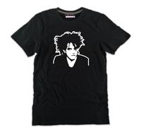 T-shirt Robert Smith nera cotone cantante cure dark maglietta unisex anni 80 90
