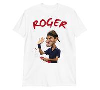 T-Shirt Roger Federer | Sport | Tennis | Padel | Regalo | Compleanno | T-Shirt Roger | T-Shirt Federer, bianco, S