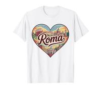 T-Shirt Roma Italia - Cuore Design Roma Viaggio Souvenir Maglietta