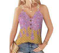 T-shirt rossa da donna casual senza maniche top da donna con scollo a V per la primavera versatile combinabile nella vita di tutti i giorni t-shirt auto-progettare magliette divertenti, Viola chiaro