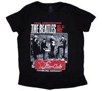 Rock Off Trade Maglietta donna The Beatles Star Club, Hamburg autorizzata Nera Taglia S