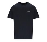 Carhartt WIP - T-shirt casual Uomo in Cotone - S/S Script Embroidery T-Shirt Deep Night / White per Uomo in Cotone - Taglia S - Blu navy