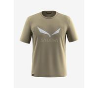 T-shirt Salewa Solid logo Dri-Rel manica corta beige verdastro - S