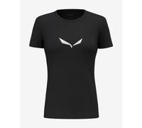 T-shirt Salewa Solidlogo Dri-Release manica corta nero logo bianco donna - 40
