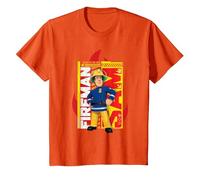 T-Shirt Sam Pompiere, Fuoco, Tante Taglie+Colori Maglietta, Bambini, Arancio, 2 Anni