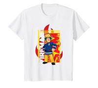 T-Shirt Sam Pompiere, Fuoco, Tante Taglie+Colori Maglietta, Bambini, Bianco, 2 Anni