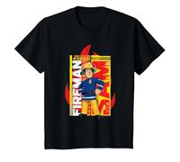 T-Shirt Sam Pompiere, Fuoco, Tante Taglie+Colori Maglietta, Bambini, Nero, 2 Anni