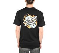 T-Shirt Santa Cruz Flaming Dice Dot S/S - Nero