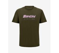 T-shirt Santini Brand manica corta verde scuro rosa - M