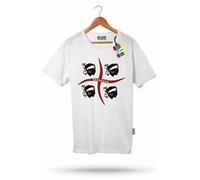 T-SHIRT \ SARDEGNA 4 MORI flags bandiera sarda BIANCA bambino bambina JCOLORS