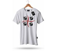 T-SHIRT \ SARDEGNA 4 MORI flags bandiera sarda BIANCA DONNA UOMO UNISEX JCOLORS