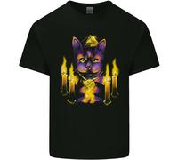 T-Shirt Satanica Per Bambini Con Gatto Malvagio E Voodoo