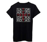 T-Shirt Sator Arepo Tenet Quadrato Formula Magica - Famosi - Uomo-L-Nera