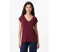 T-shirt, scollo a V Rosso S Tinta unita