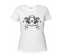 t-shirt scritta 18 anni un mito una leggenda compleanno cavalli ferro di cavallo