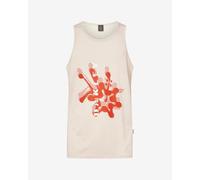 T-shirt senza maniche Oakley Waterscape Hibiscus bianco crema arancione - M