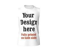 T-Shirt Senza Maniche Personalizzate Da Uomo - Personalizzata Aggiungi La Tua Foto Logo Di Testo Canotta Unisex,Canotta In Poliestere Con Stampa Fronte/Retro Ultra Morbida Per Uomo Donna,Custom,Xxl