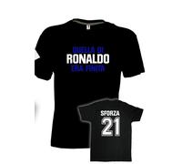 T-shirt SFORZA 21 interista cotone nera o bianca tre uomini e una gamba film