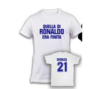 T-shirt SFORZA 21 interista cotone nera o bianca tre uomini e una gamba film