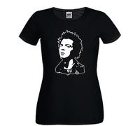T-shirt SID VICIOUS nera ottimo cotone bassista punk pistols taglio femminile