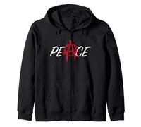 T-Shirt Simbolo Peace Anarchy per la Pace nel Mondo Felpa con Cappuccio