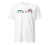 T-Shirt Sinner | Sport | Tshirt Tennis Sinner | Tennis | Cadeau | Anniversaire | Sinner Tennis | Jannik Sinner Italie, bianco, S