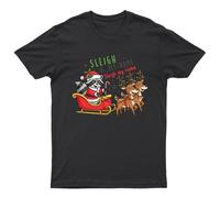 T-shirt Sleigh My Name Babbo Natale unisex regalo retrò stagionale...