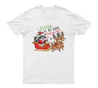 T-shirt Sleigh My Name Babbo Natale unisex regalo retrò stagionale...
