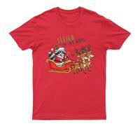 T-shirt Sleigh My Name Babbo Natale unisex regalo retrò stagionale...