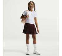 T-shirt slim corto a coste per ragazza Nike Blanc 13/15 ans