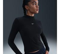 T-shirt Slim Fit a manica lunga con collo alto Nike Chill Knit - Donna - Nero XXL (IT 56-58)