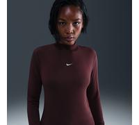 T-shirt Slim Fit a manica lunga con collo alto Nike Chill Knit - Donna - Rosso S (IT 40-42)