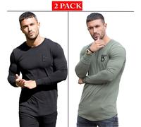 T Shirt Slim Fit Uomo Manica Lunga Designer Pura Curva